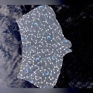 Black pajama pants with space pattern